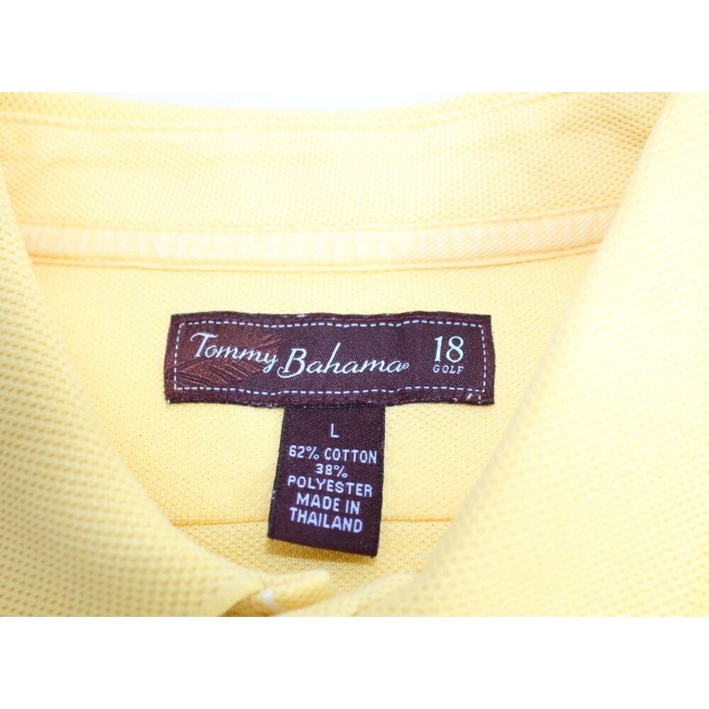 Tommy Bahama Polo 18 Golf Men's L Yellow Casual Relaxed Fit Sporty Short Sleeve - Picture 8 of 14